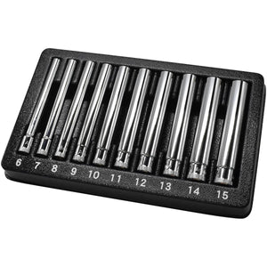 Astro Pneumatic 10pc 1/4 Inch Drive Extra Deep Metric Socket Set, 4111