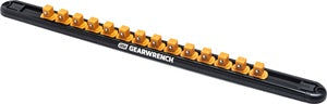 GearWrench 3/8 Inch Drive Magnetic Socket Rail Includes 14 Clips