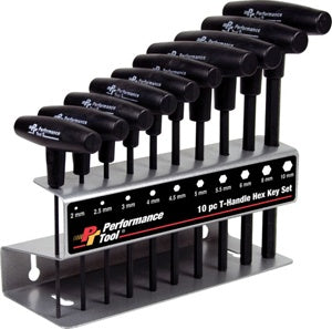10pc MET T-Handle Hex Key Set