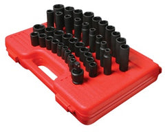 SUNEX 1/2" Drive 39 Piece Metric Deep Impact Socket Set