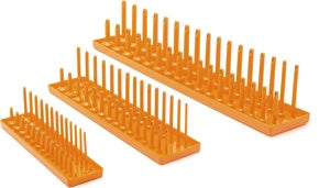 GearWrench 3 Pc. 1/4 Inch, 3/8 Inch & 1/2 Inch Drive Orange Metric Socket Storage Tray Set