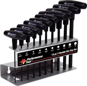 10pc SAE T-Handle Hex Key Set