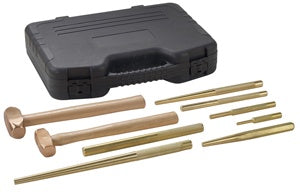 9 Pc Brass Hammer & Punch Set