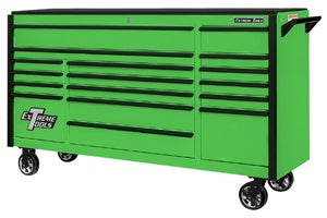 72" 17 Drawer Green/Black Trim