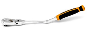 GearWrench 3/8 Inch Drive 90-Tooth Dual Material Offset Flex Head Teardrop Ratchet 12-1/4 Inch