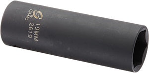 SUNEX 1/2" Drive, Extra Thin Wall Deep Impact Socket, 19mm  2619