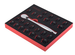 25 Pc 3/8" Dr Metric/SAE Low