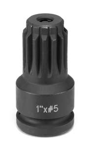 1" F x #5 Spline M Adapter