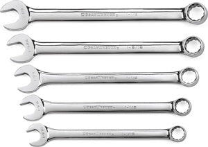 GearWrench 5 Piece SAE 12 Point Long Pattern Combination Wrench Set
