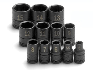 12 Pc. 1/4" Dr. 6 Pt. Metric