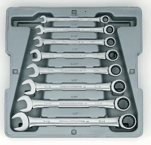 8 Piece SAE Ratcheting Wrench