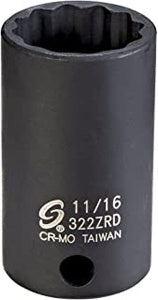 3/8" Dr. 11/16" 12pt Semi-Deep