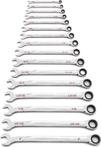 GearWrench 16 Piece 120XP Universal Spline XL Ratcheting Combination SAE Wrench Set