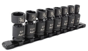 Astro Pneumatic 8 Piece SAE 3/8" Drive Nano Impact Universal Socket Set