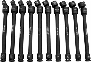 Astro Pneumatic 10pc 3/8" Drive 6Pt Pinless Universal Torque-Saver Impact Extension Socket Set - Metric