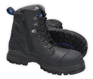 Black Side Zip Steel Toe Work - 10