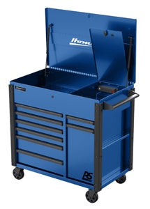 44" Blue 8-Drawer Power Cart