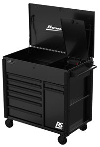 44" Black 8-Drawer Power Cart