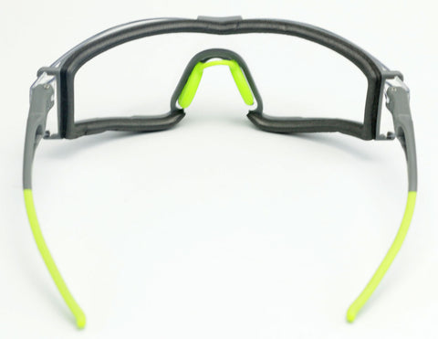 Image of Encon Scudo Safety Glasses Clear Anti-Fog Lens Green Frame Fire Resistant Foam Gasket