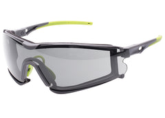 Encon Scudo Safety Glasses Grey Anti-Fog Lens Green Frame Fire Resistant Foam Gasket