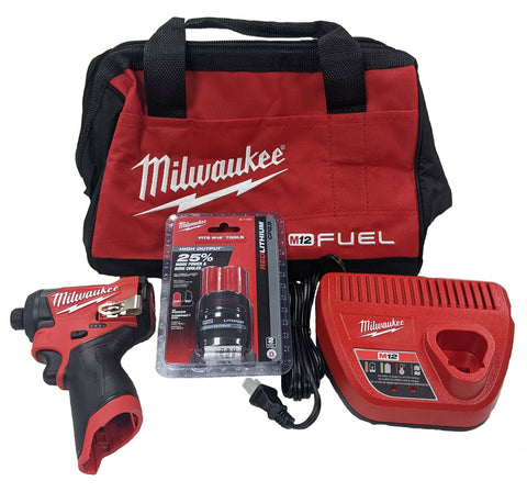 Milwaukee M12 Fuel 1/4" Hex Impact Driver Kit - 3453-21