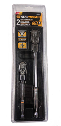 Image of GearWrench 2 Piece 90 Tooth Flex Head Ratchet Set 1/4" & 3/8"