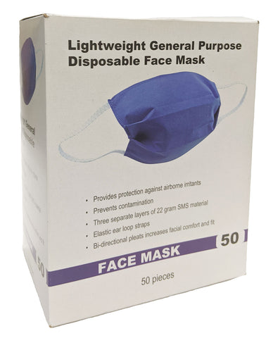 Image of Lightweight General Purpose Disposable Face Mask 1 box 50 Units
