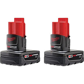 Milwaukee M12 Red Lithium 2 Pack 3.0 Batteries 48-11-2412