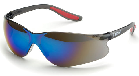 Elvex Xenon™ Safety/Motorcycle/Sun Glasses Blue Mirror Lens WELSG-14M