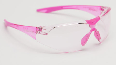 Image of Elvex Delta Plus Avion Slim Fit Girls/Women/Shooting Safety Glasses Pink Tint Lens Pink Frame