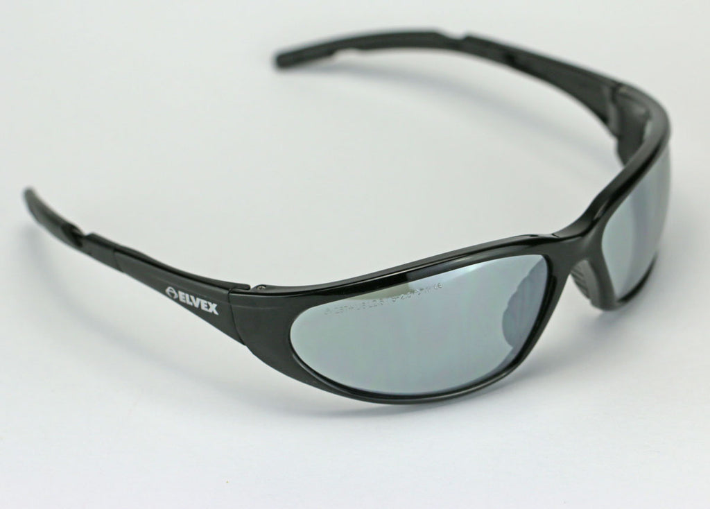 Elvex Delta Plus XTS™ Safety/Tactical/Shooting Glasses Mirror Lens/Black Frame Z87.1