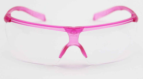 Image of Elvex Delta Plus Helium 20 Safety Glasses Pink Frame Clear Anti-Fog Lens