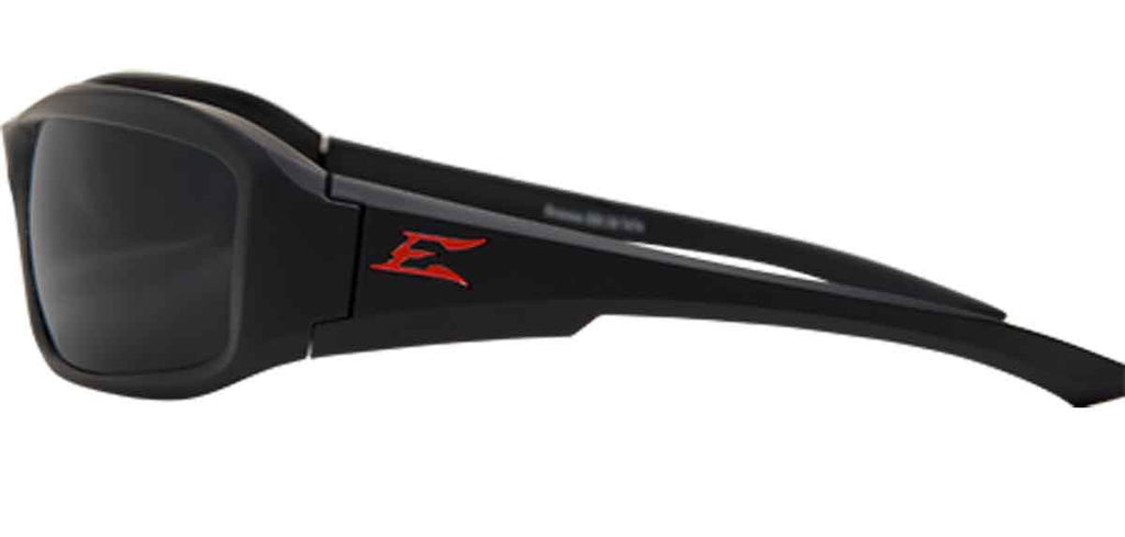 Edge Eyewear Brazeau Torque™ Safety/Sun Glasses Black/Smoke Lens Ballistic XB136