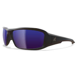 Edge Eyewear Brazeau Safety/Sun Glasses Black/Blue Mirror Lens Ballistic XB138
