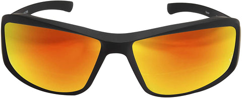 Edge Eyewear Brazeau Torque Safety/Sun Glasses Matte Black Frame with Aqua Precision Red Mirror Lens XBAP139