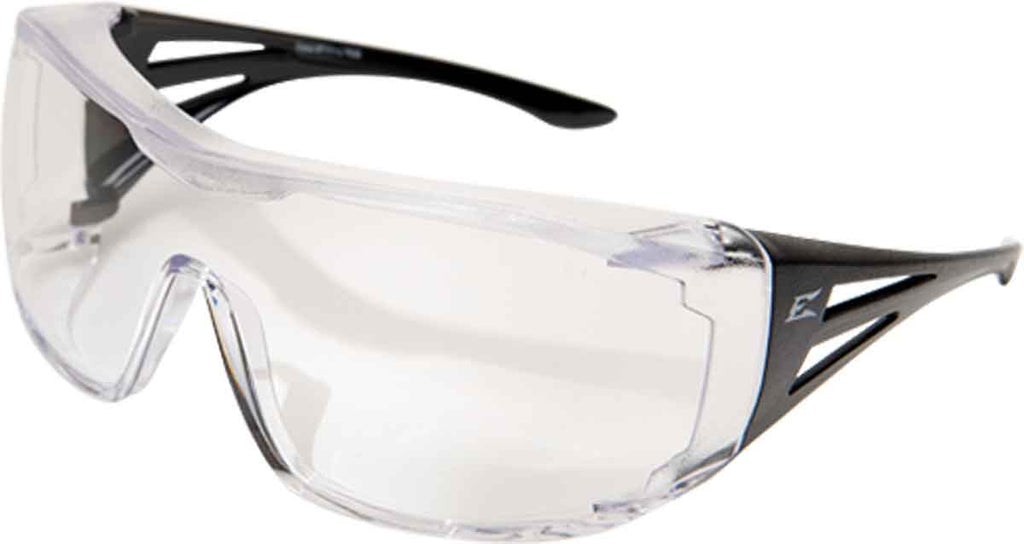 Edge Eyewear OSSA Over Fit Rx Safety Glasses Clear/Black Ballistic XF111-L