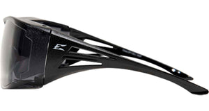 Edge Eyewear OSSA Over Fit Rx Safety/Sun Glasses Black/Smoke Ballistic XF116-L