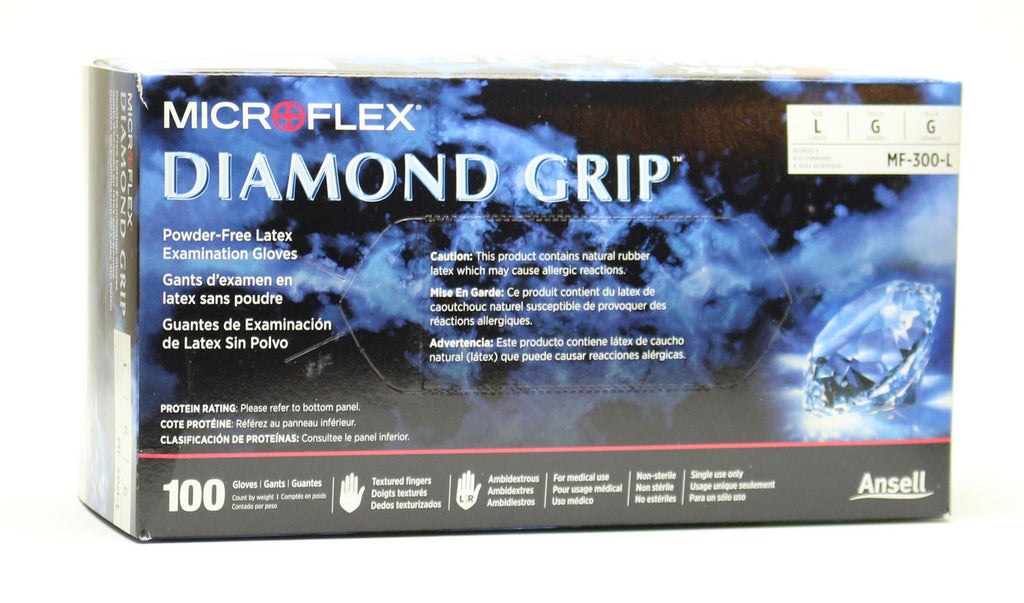 Ansell Diamond Grip Latex Disposable Gloves